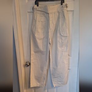 Banana Republic white cargo high waist button fly denim jeans women's size 8S